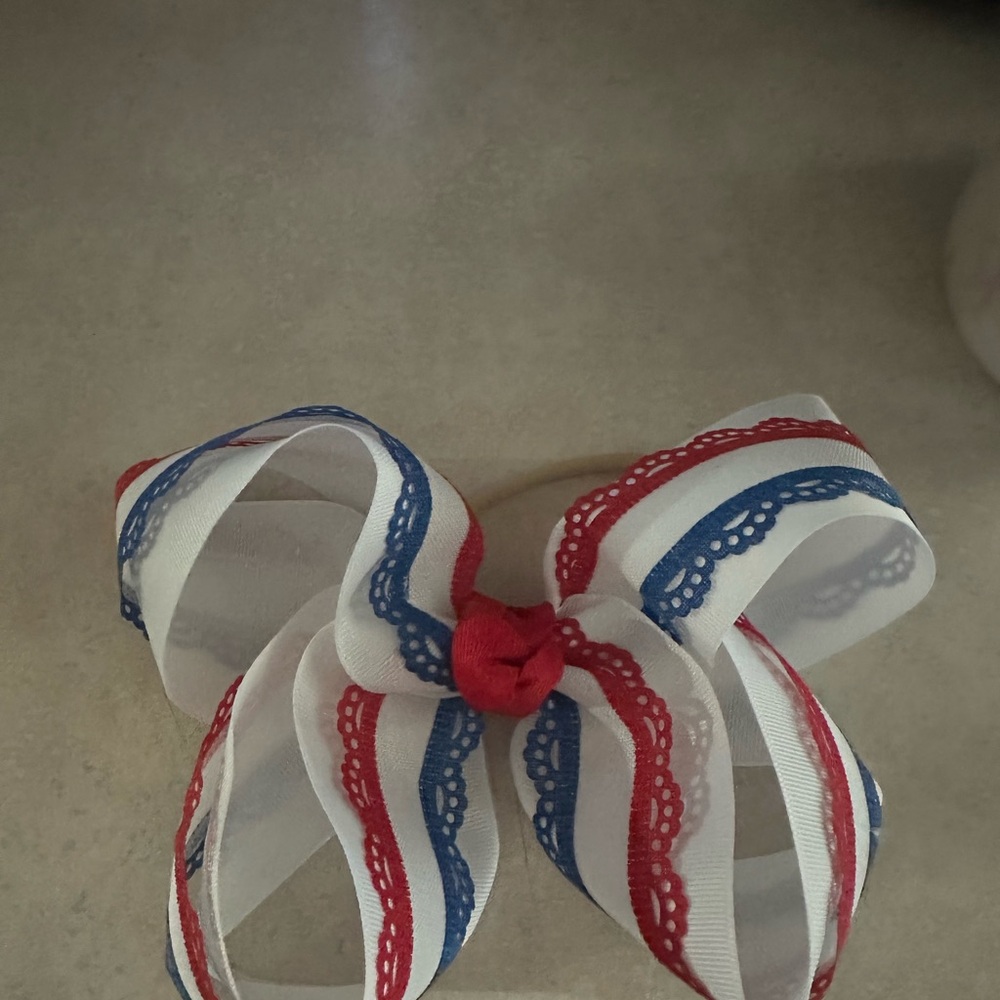 Patriotic Red, White, and Blue Bow